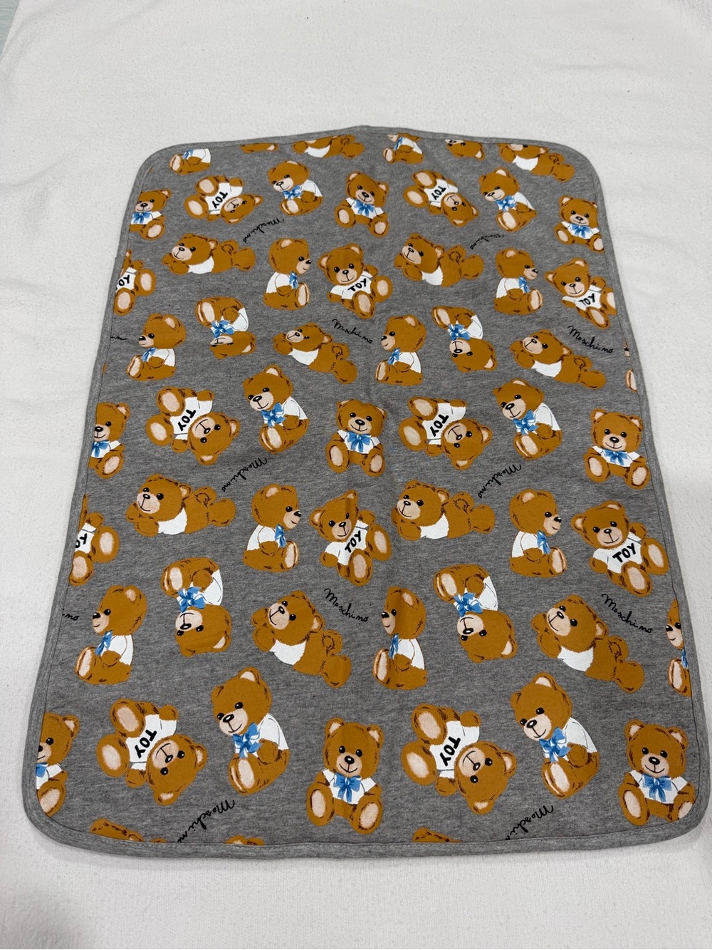 Moschino Baby Changing Pad Mat Grey Teddy Bears Logo